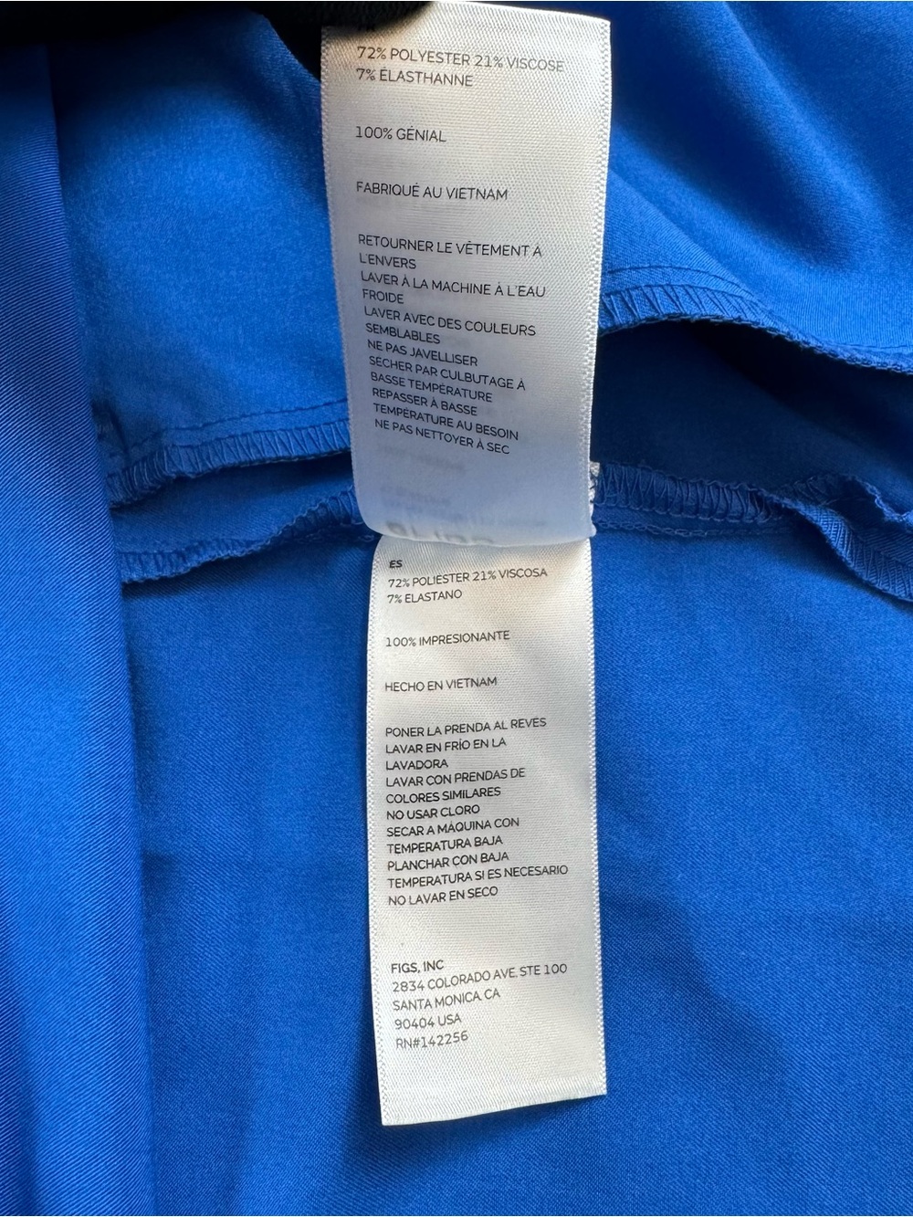 Figs v-neck cosma scrub  top blue 2 pockets style FW1100 women size XL - Picture 7 of 11